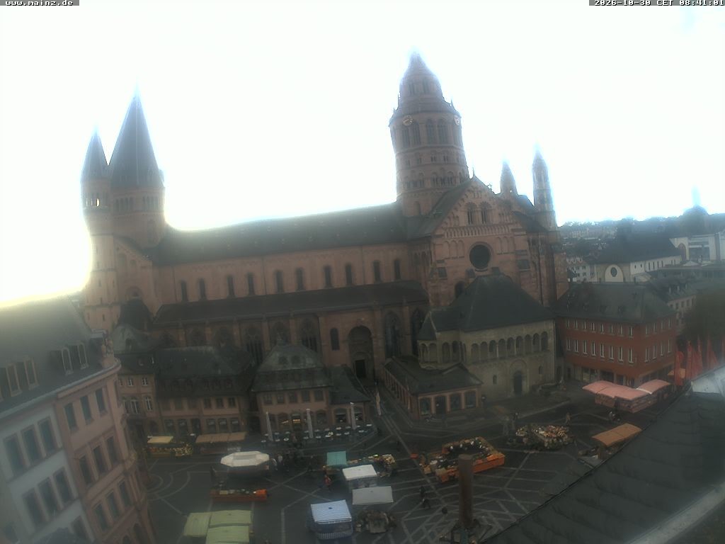 Archiv Foto Webcam Mainz - Marktplatz und Dom
