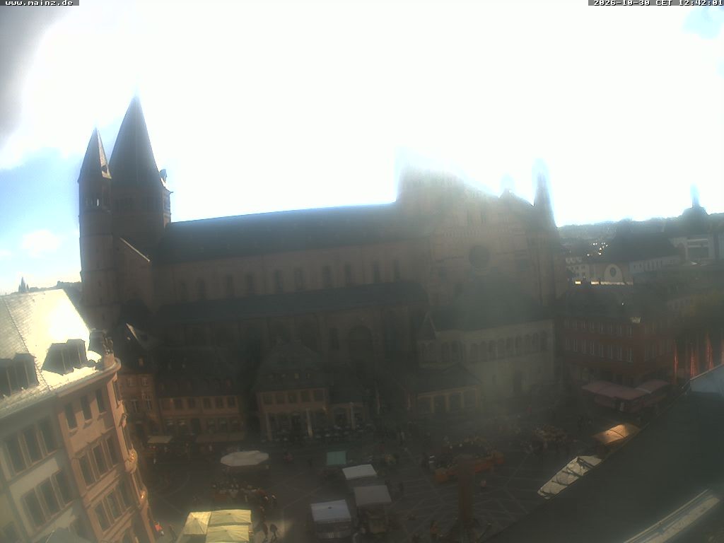 Archiv Foto Webcam Mainz - Marktplatz und Dom