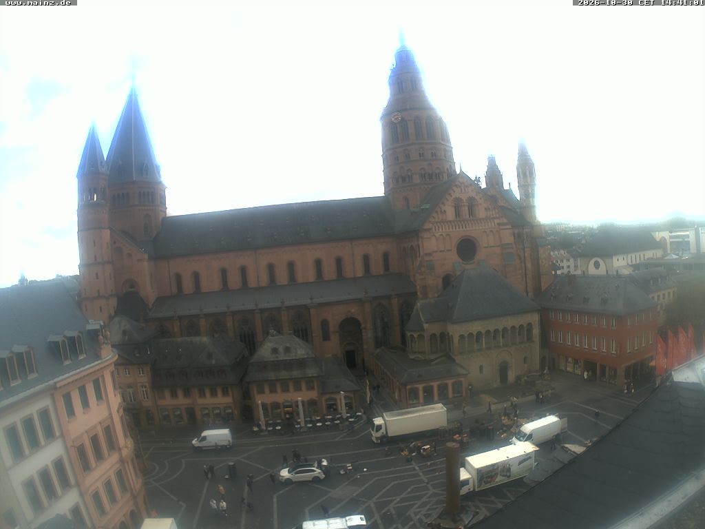Archiv Foto Webcam Mainz - Marktplatz und Dom