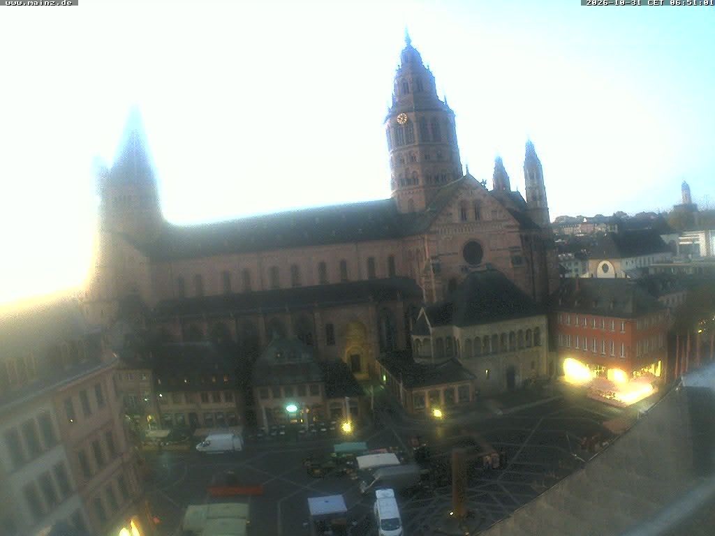 Archiv Foto Webcam Mainz - Marktplatz und Dom