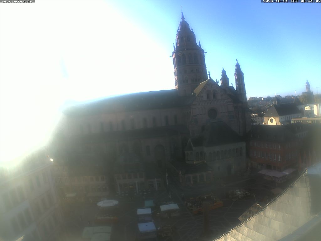 Archiv Foto Webcam Mainz - Marktplatz und Dom