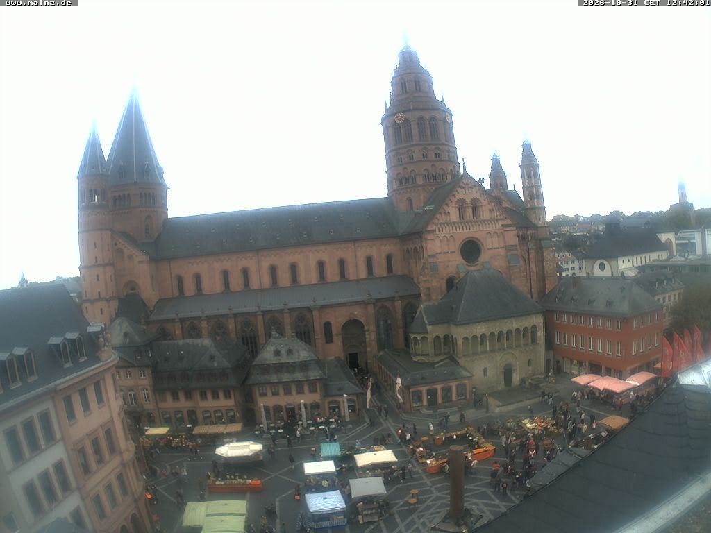 Archiv Foto Webcam Mainz - Marktplatz und Dom