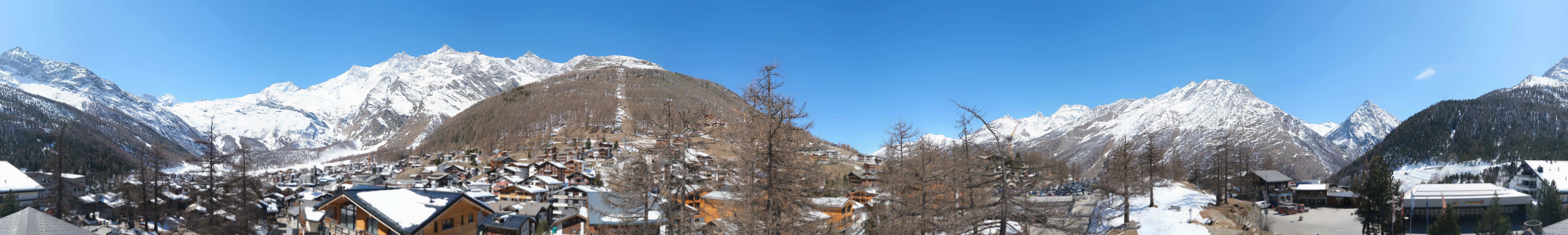 Archiv Foto Webcam Saas Fee: Blick in den Ortskern