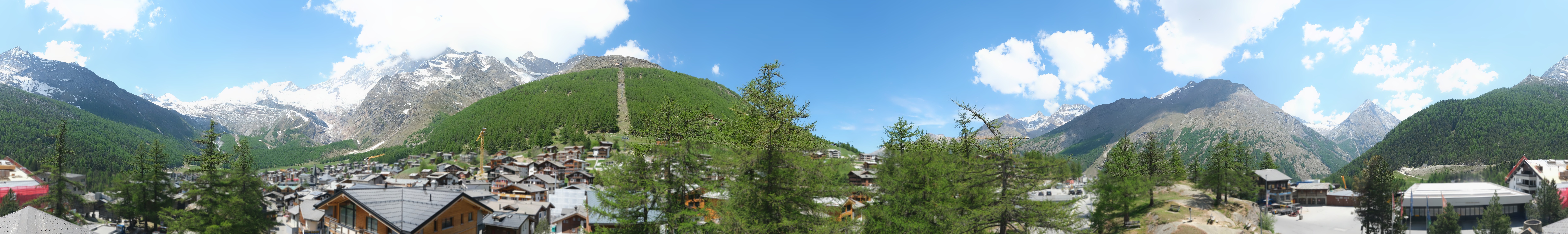 Archiv Foto Webcam Saas Fee: Blick in den Ortskern