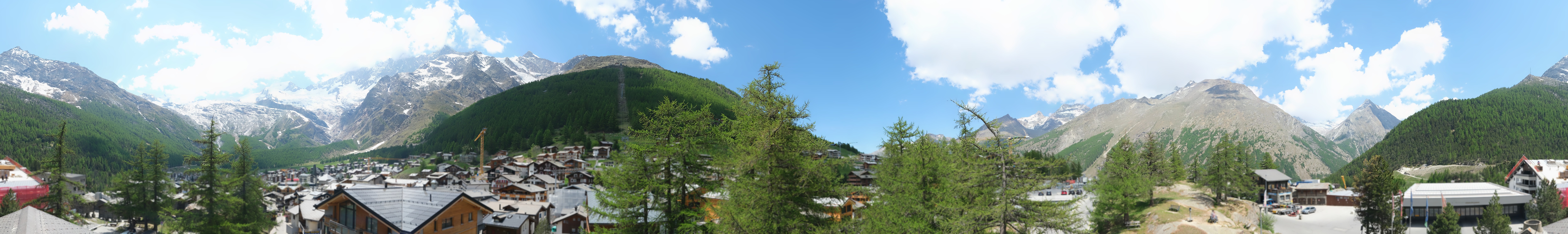Archiv Foto Webcam Saas Fee: Blick in den Ortskern