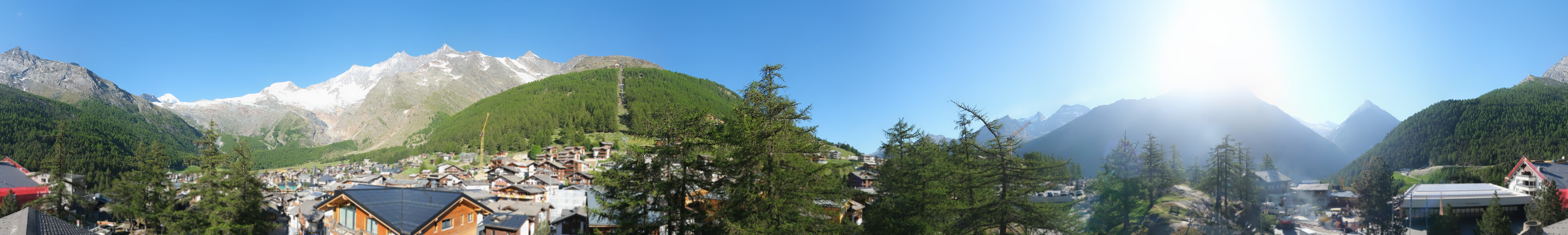 Archiv Foto Webcam Saas Fee: Blick in den Ortskern