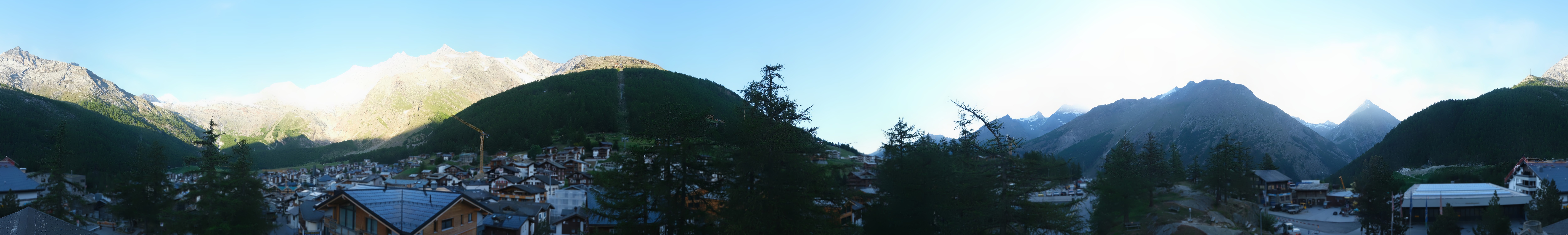 Archiv Foto Webcam Saas Fee: Blick in den Ortskern