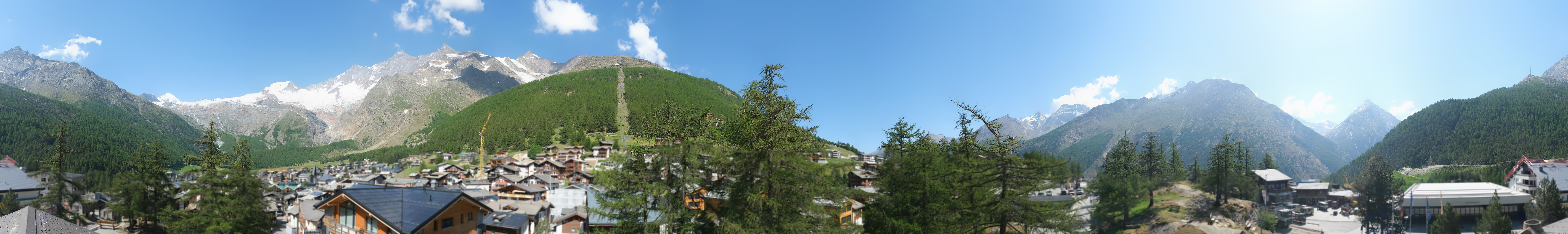 Archiv Foto Webcam Saas Fee: Blick in den Ortskern