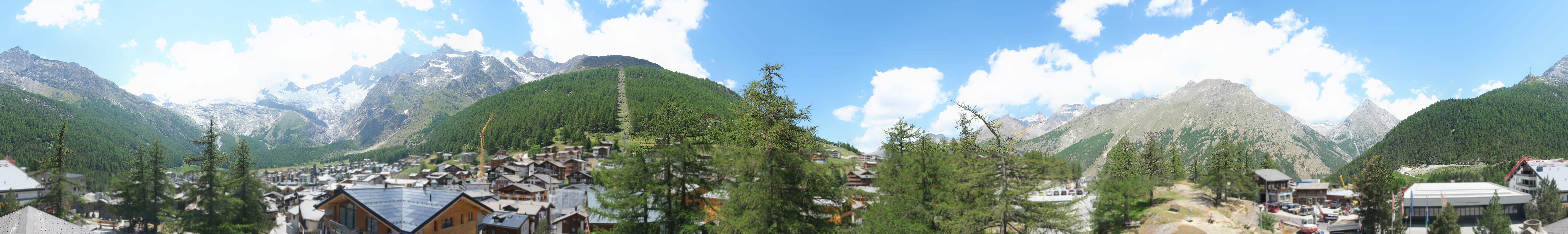 Archiv Foto Webcam Saas Fee: Blick in den Ortskern