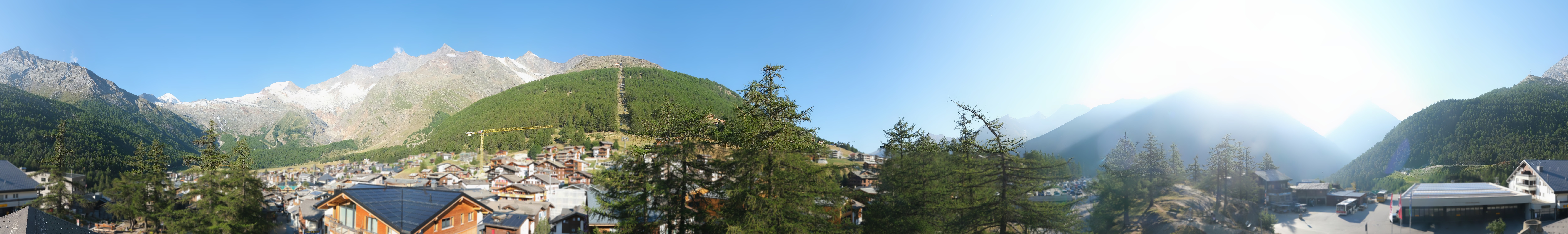 Archiv Foto Webcam Saas Fee: Blick in den Ortskern