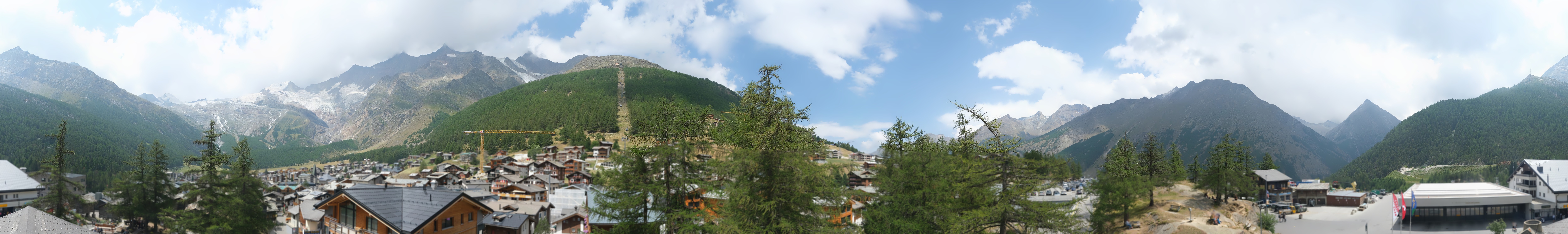 Archiv Foto Webcam Saas Fee: Blick in den Ortskern