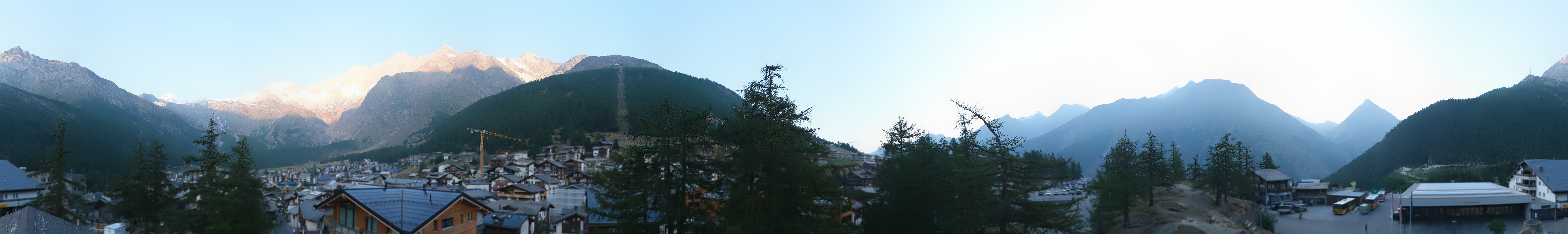 Archiv Foto Webcam Saas Fee: Blick in den Ortskern