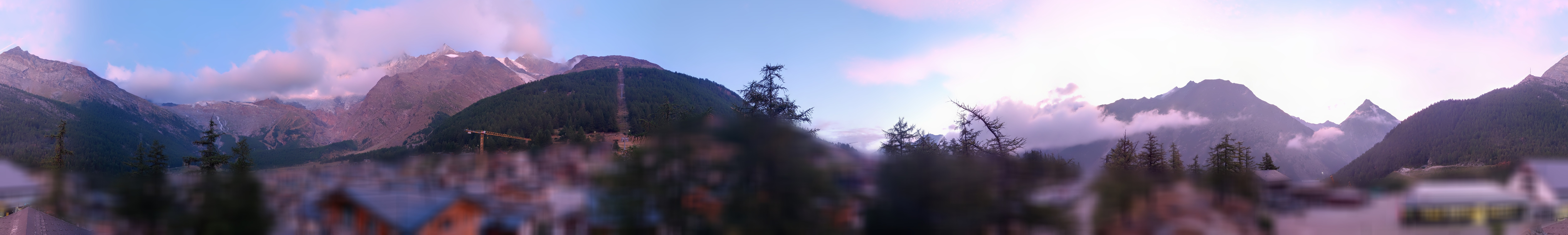 Archiv Foto Webcam Saas Fee: Blick in den Ortskern