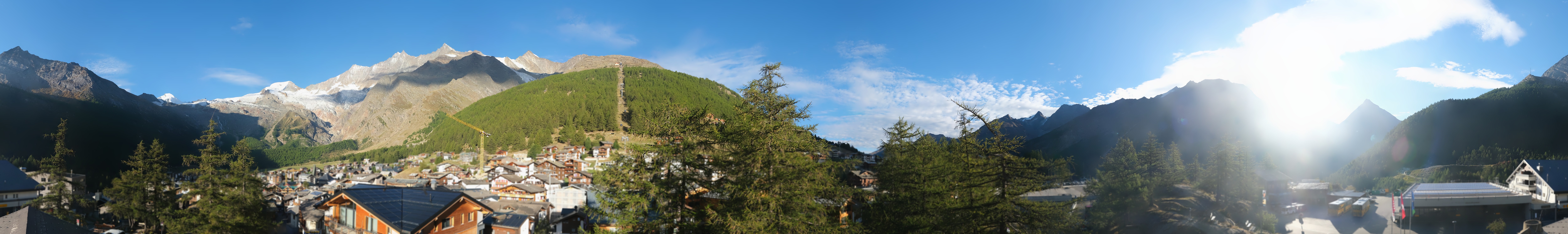 Archiv Foto Webcam Saas Fee: Blick in den Ortskern