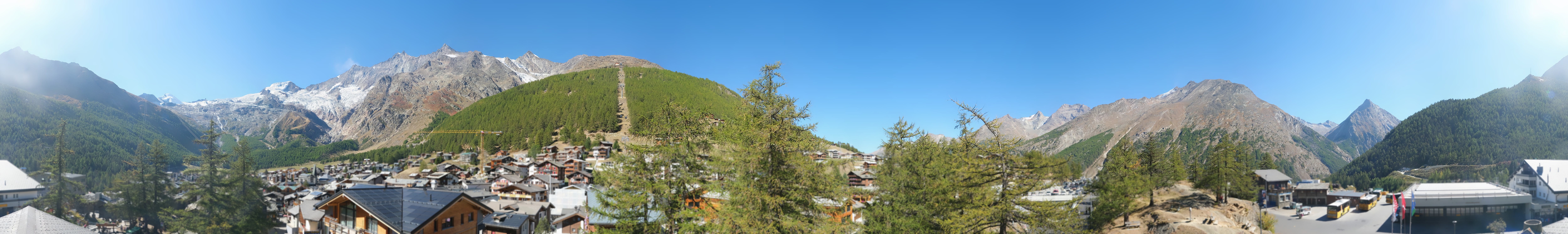 Archiv Foto Webcam Saas Fee: Blick in den Ortskern