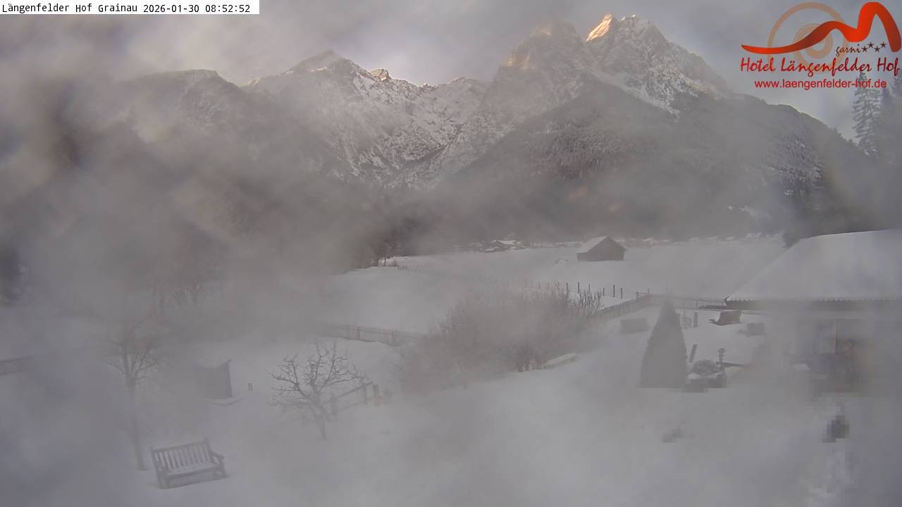 Archived image Grainau - Webcam Hotel Längenfelder Hof