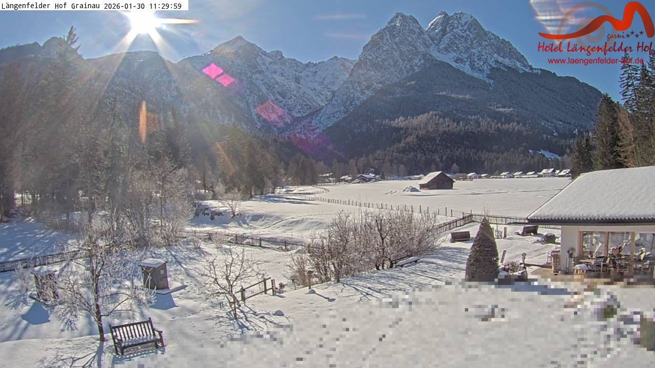 Archived image Grainau - Webcam Hotel Längenfelder Hof
