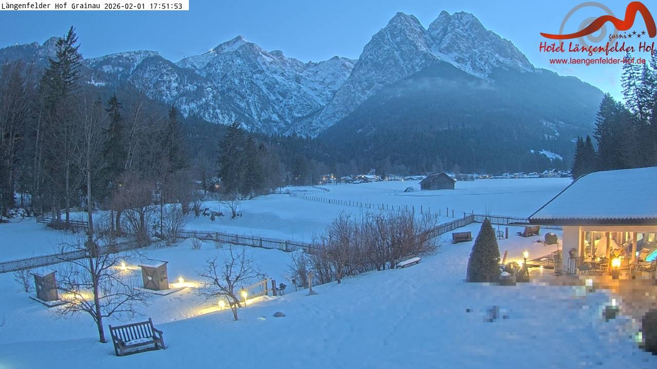 Archived image Grainau - Webcam Hotel Längenfelder Hof