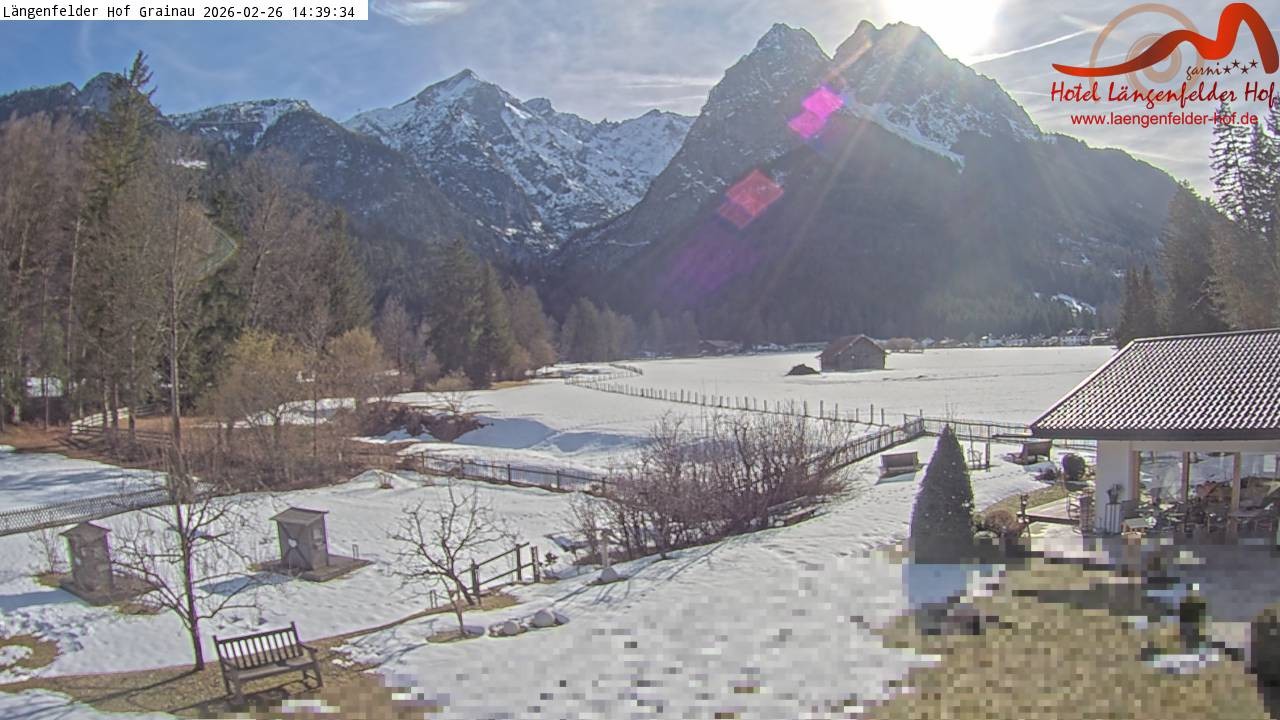 Archived image Grainau - Webcam Hotel Längenfelder Hof