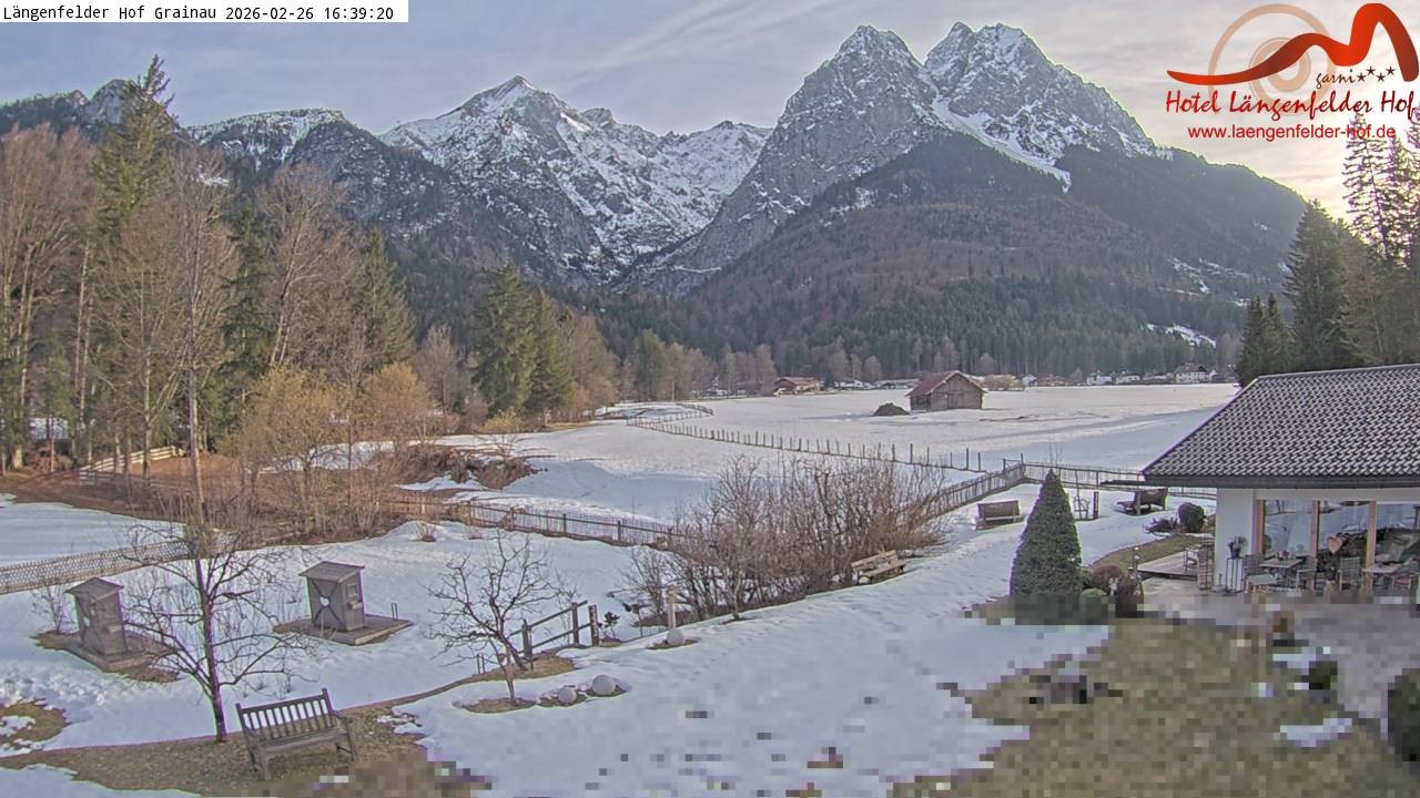 Archived image Grainau - Webcam Hotel Längenfelder Hof