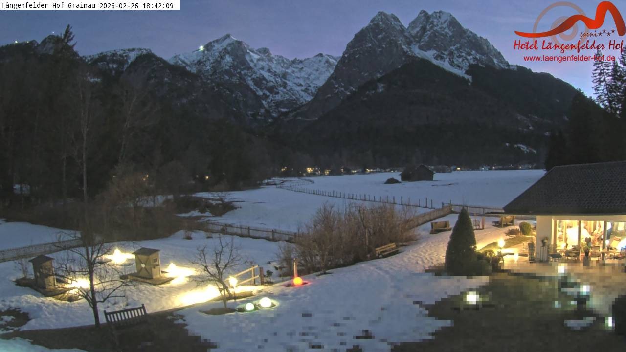 Archived image Grainau - Webcam Hotel Längenfelder Hof