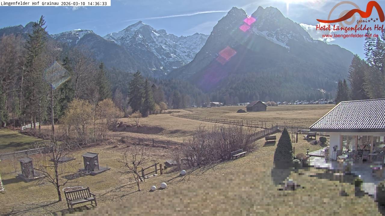 Archived image Grainau - Webcam Hotel Längenfelder Hof