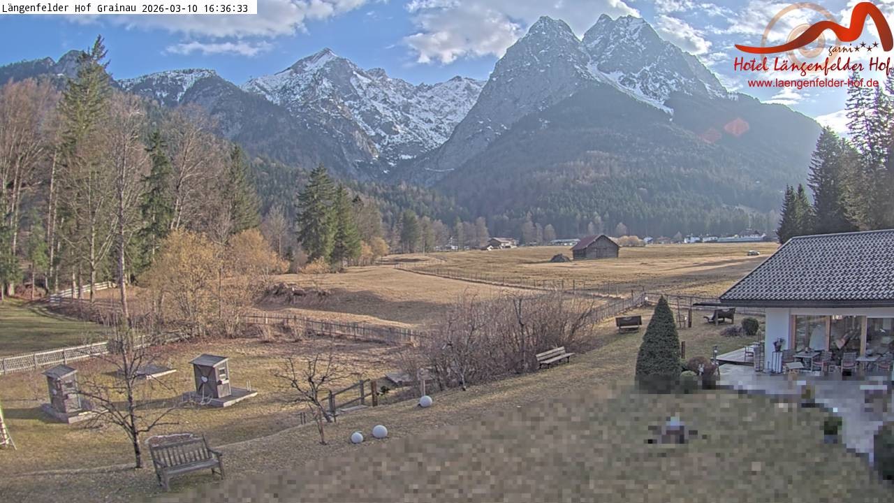 Archived image Grainau - Webcam Hotel Längenfelder Hof