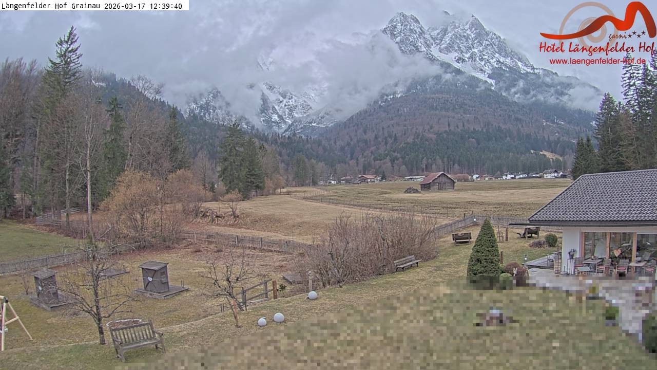 Archived image Grainau - Webcam Hotel Längenfelder Hof
