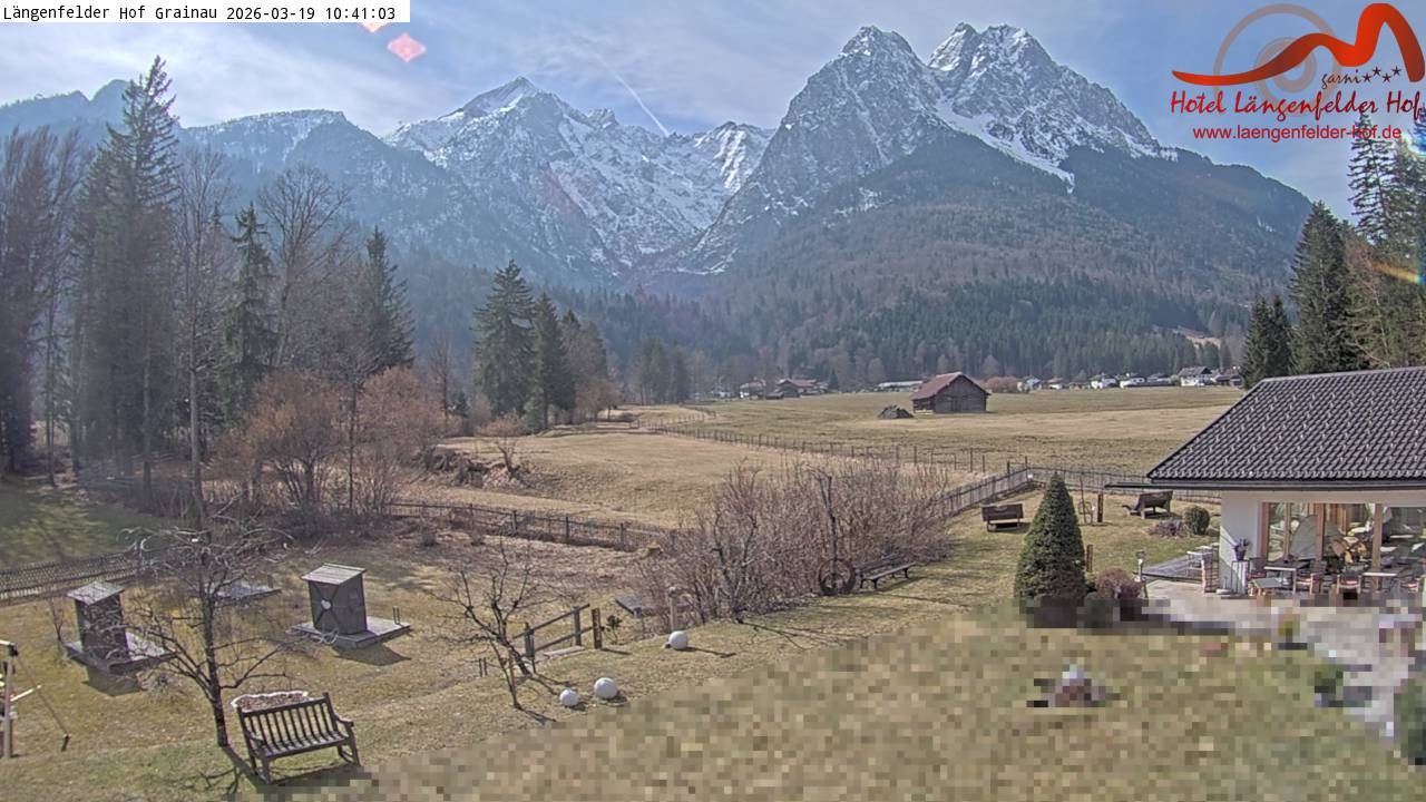 Archived image Grainau - Webcam Hotel Längenfelder Hof