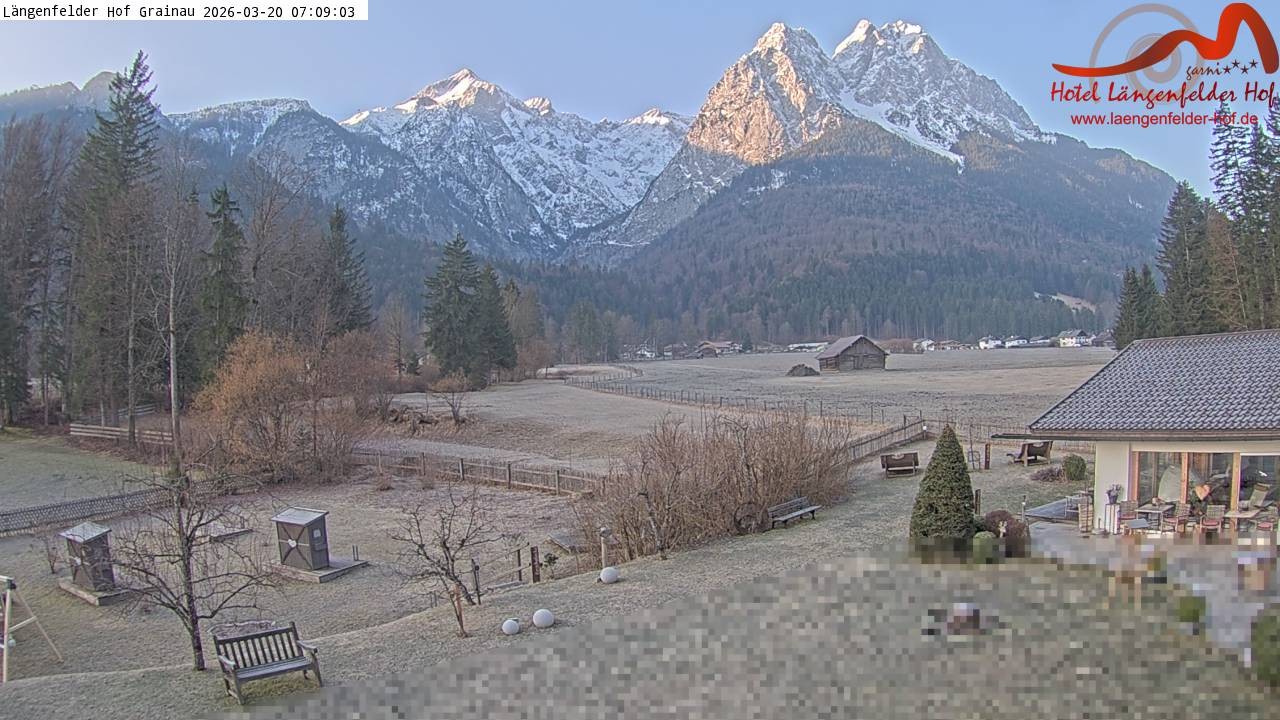 Archived image Grainau - Webcam Hotel Längenfelder Hof
