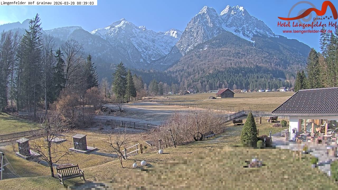 Archived image Grainau - Webcam Hotel Längenfelder Hof
