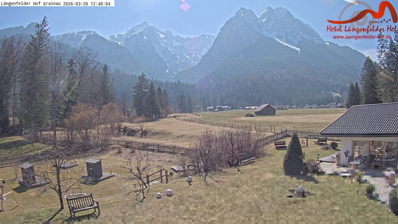 Archived image Grainau - Webcam Hotel Längenfelder Hof