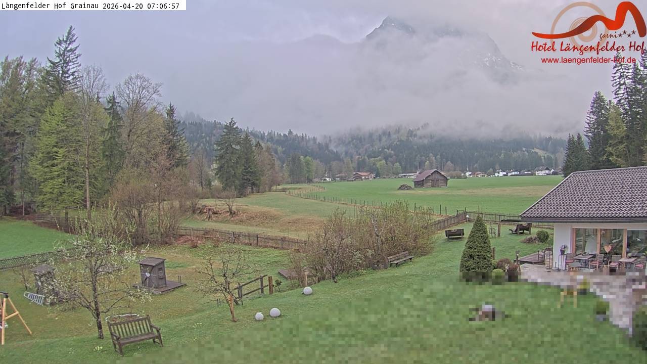 Archived image Grainau - Webcam Hotel Längenfelder Hof