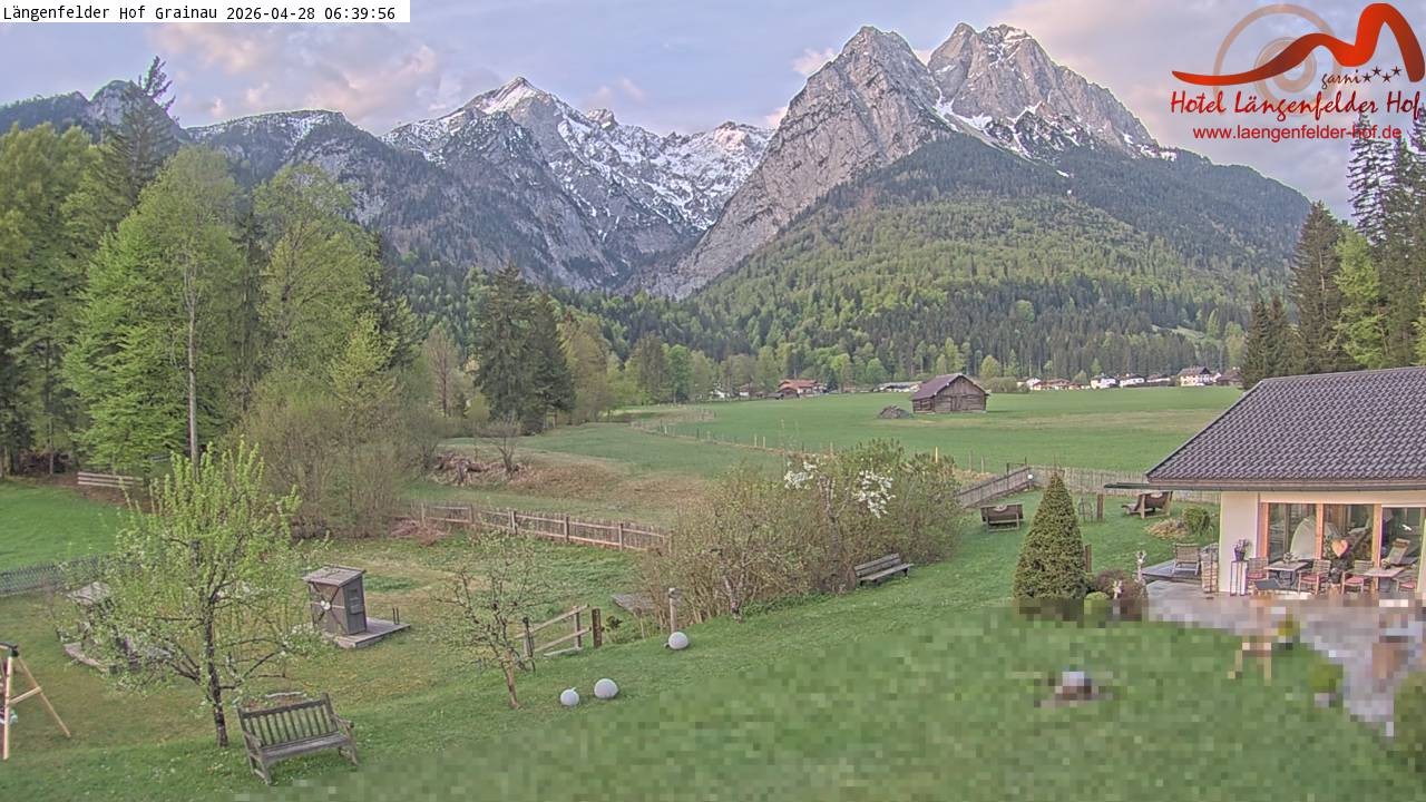 Archived image Grainau - Webcam Hotel Längenfelder Hof