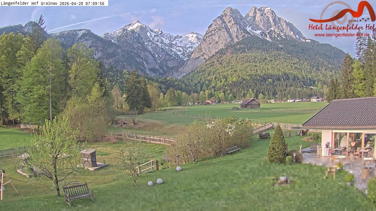 Archived image Grainau - Webcam Hotel Längenfelder Hof