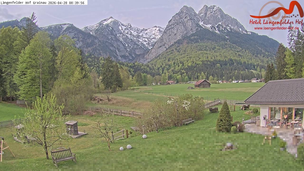 Archived image Grainau - Webcam Hotel Längenfelder Hof