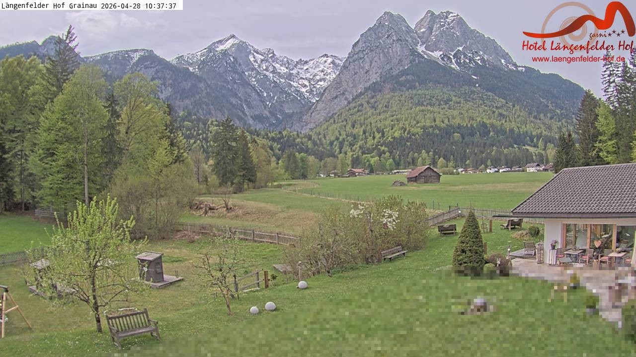 Archived image Grainau - Webcam Hotel Längenfelder Hof