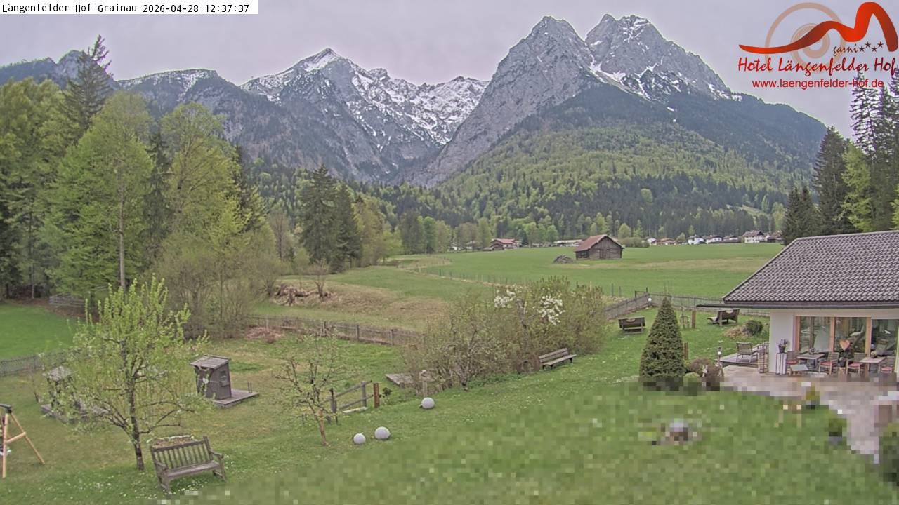 Archived image Grainau - Webcam Hotel Längenfelder Hof
