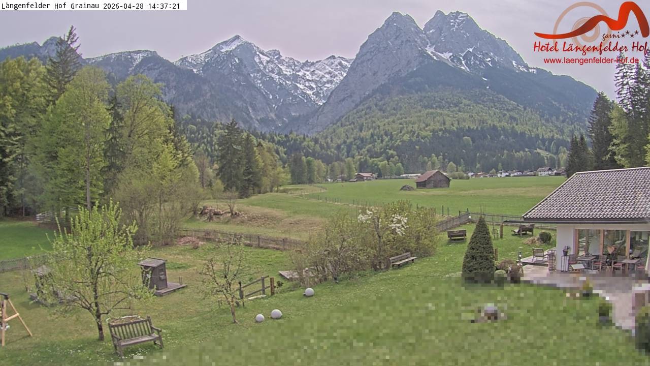 Archived image Grainau - Webcam Hotel Längenfelder Hof