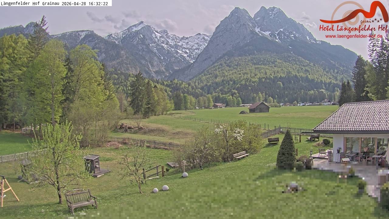 Archived image Grainau - Webcam Hotel Längenfelder Hof
