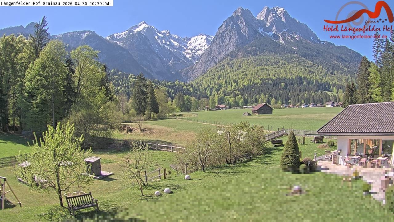 Archived image Grainau - Webcam Hotel Längenfelder Hof