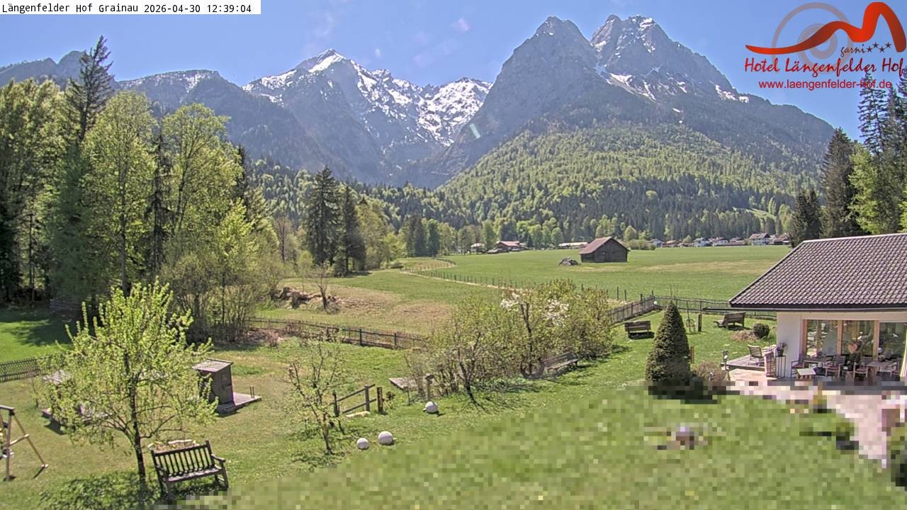 Archived image Grainau - Webcam Hotel Längenfelder Hof