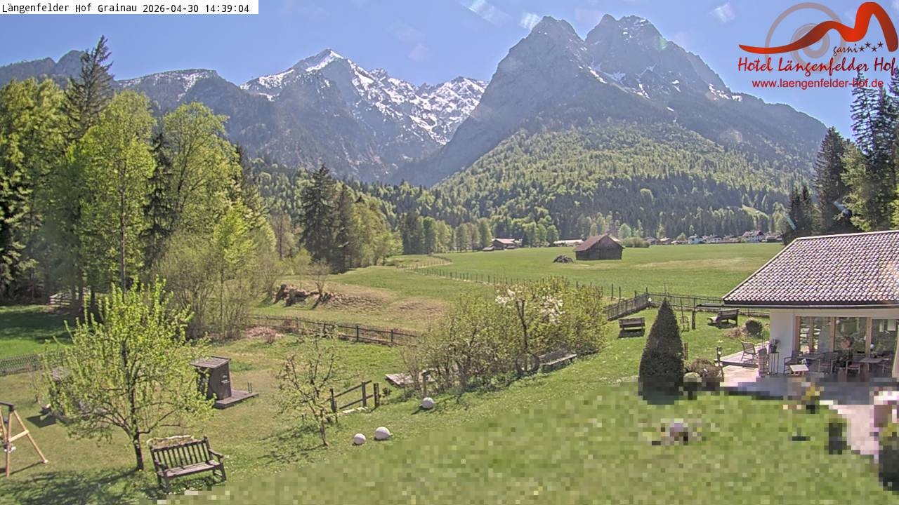 Archived image Grainau - Webcam Hotel Längenfelder Hof
