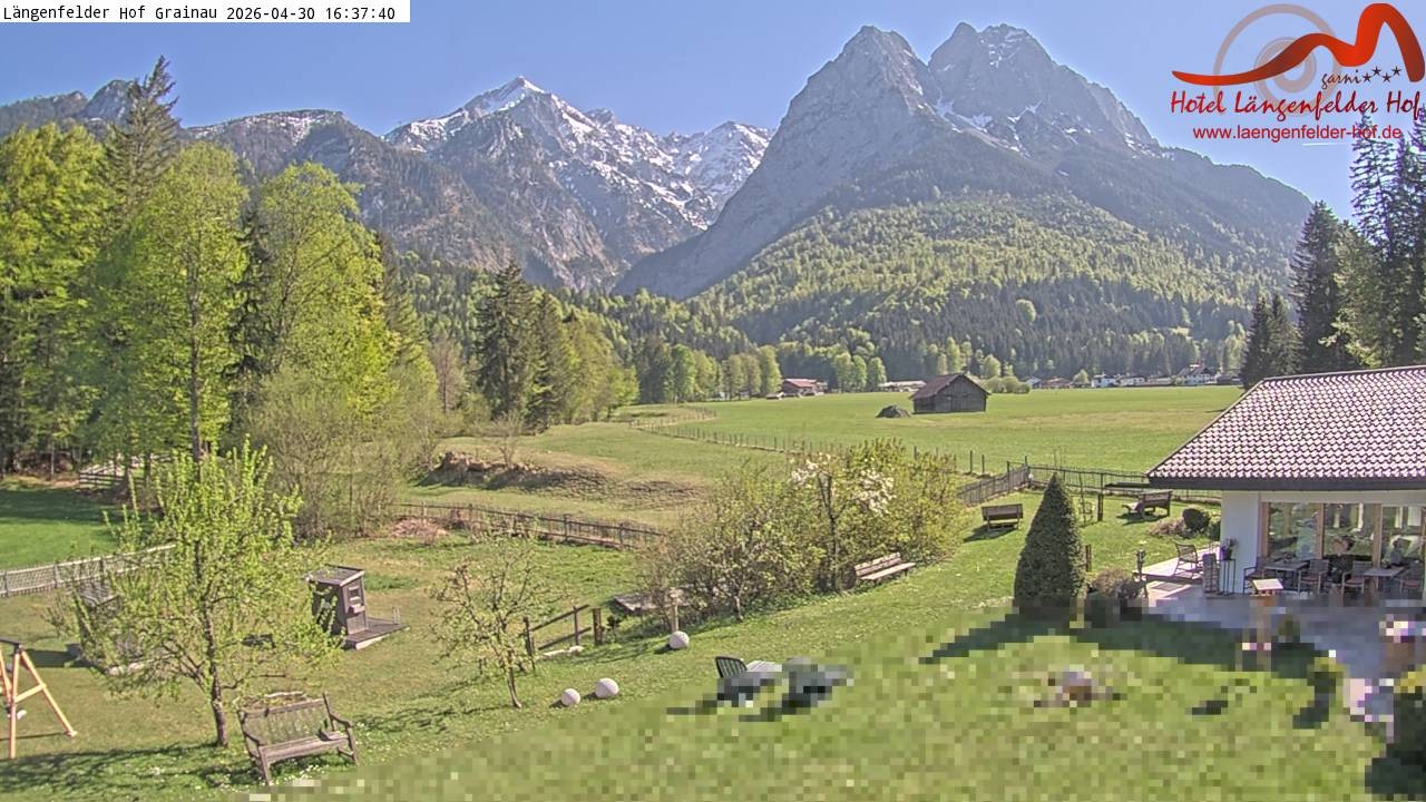 Archived image Grainau - Webcam Hotel Längenfelder Hof