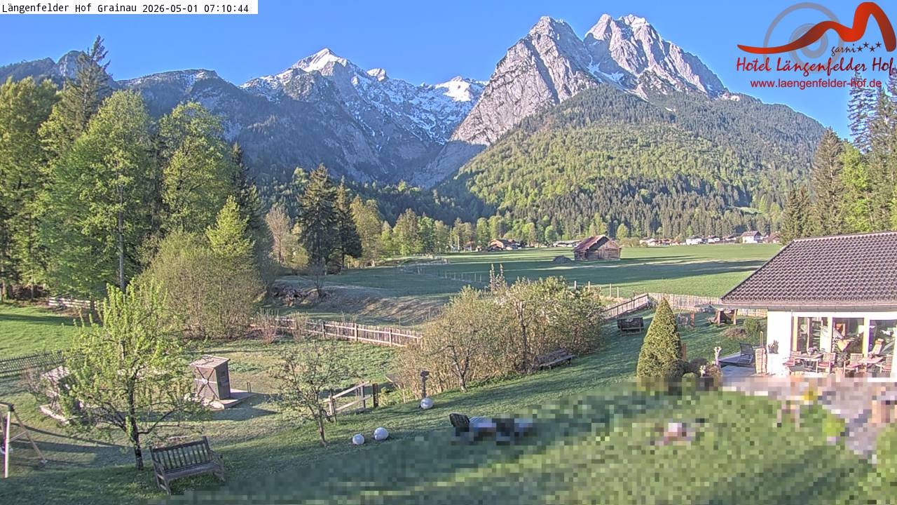 Archived image Grainau - Webcam Hotel Längenfelder Hof