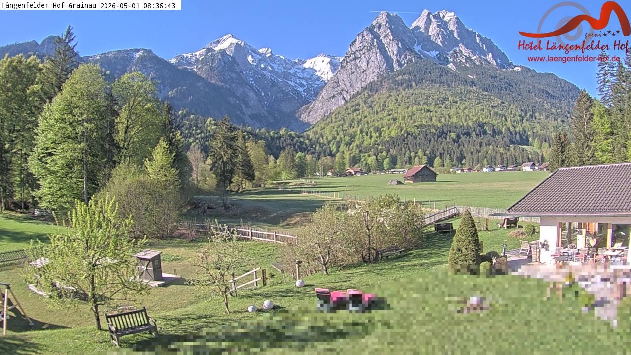 Archived image Grainau - Webcam Hotel Längenfelder Hof