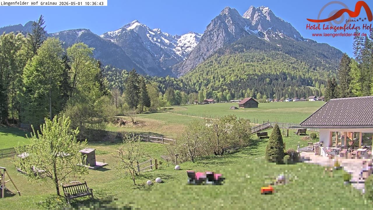 Archived image Grainau - Webcam Hotel Längenfelder Hof