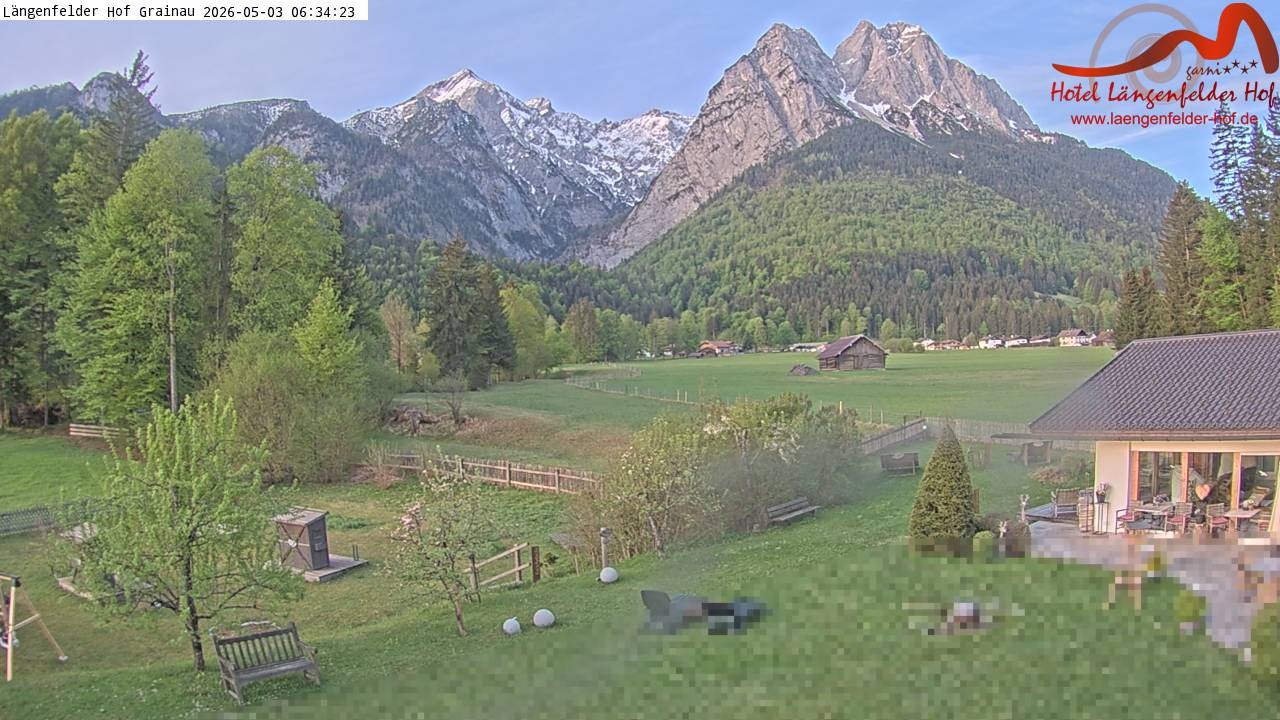 Archived image Grainau - Webcam Hotel Längenfelder Hof