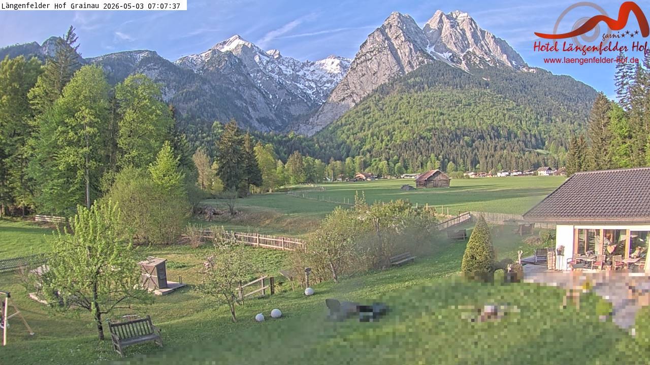 Archived image Grainau - Webcam Hotel Längenfelder Hof