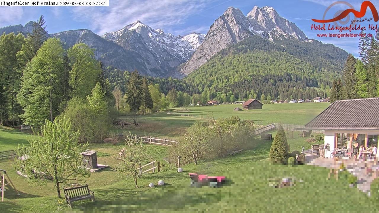Archived image Grainau - Webcam Hotel Längenfelder Hof